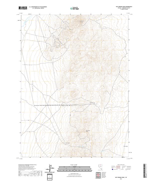 US Topo 7.5-minute map for Hot Springs Peak NV