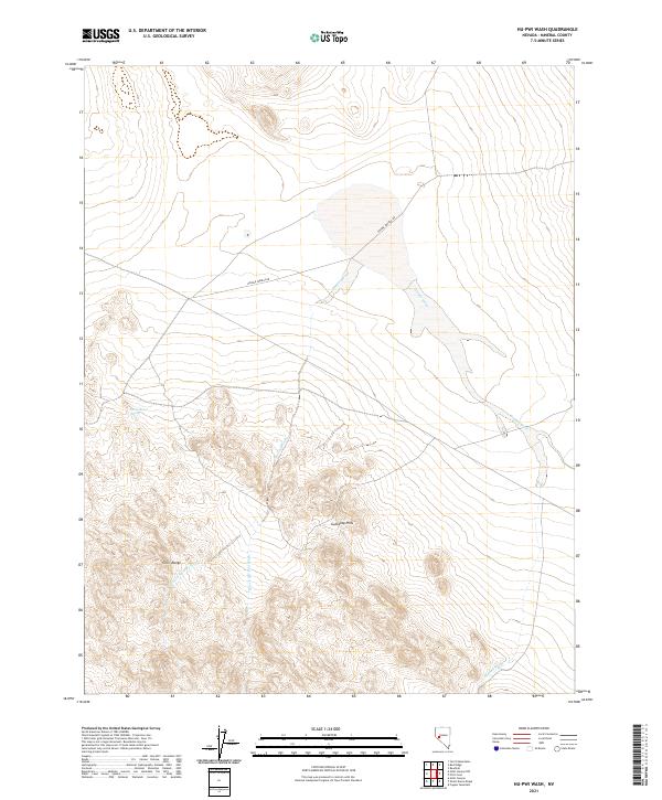 US Topo 7.5-minute map for Hu-Pwi Wash NV