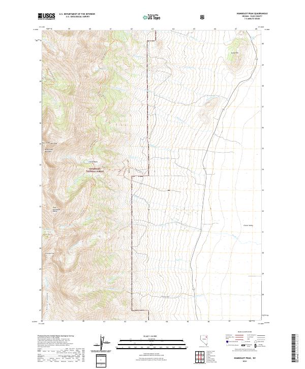 US Topo 7.5-minute map for Humboldt Peak NV