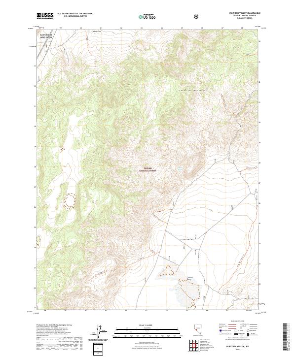 US Topo 7.5-minute map for Huntoon Valley NV