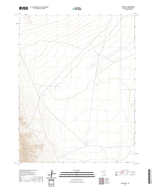 US Topo 7.5-minute map for Hyde Well NV