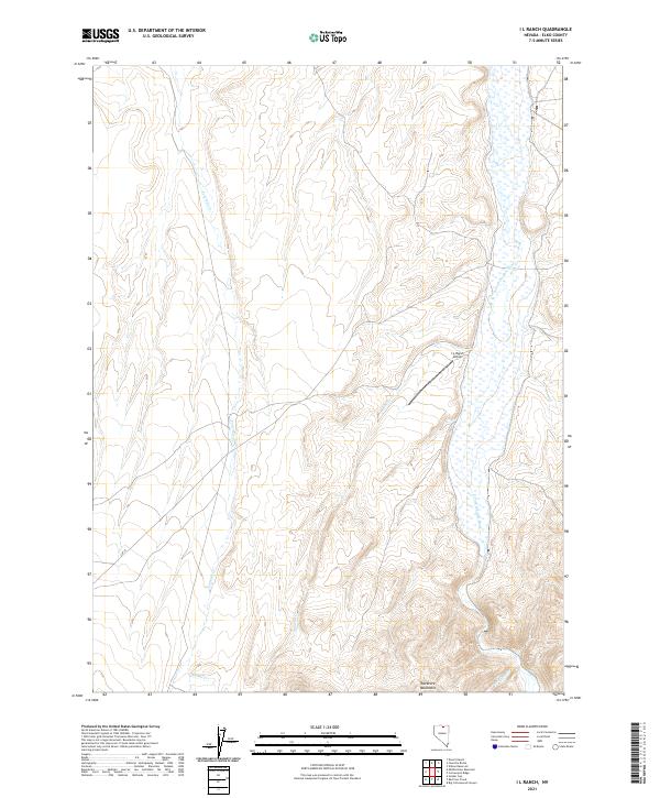 US Topo 7.5-minute map for I L Ranch NV