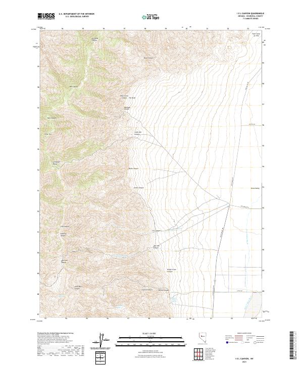 US Topo 7.5-minute map for I X L Canyon NV