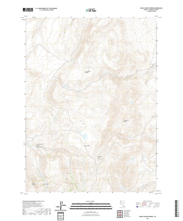 US Topo 7.5-minute map for Idaho Canyon Spring NV