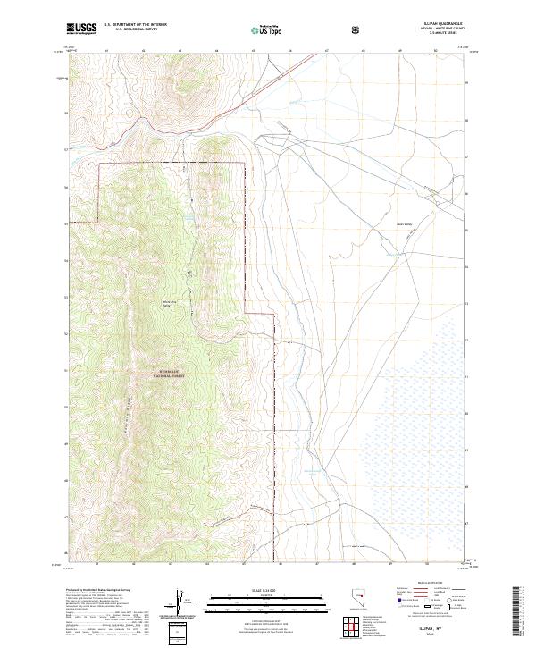 US Topo 7.5-minute map for Illipah NV