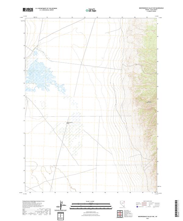 US Topo 7.5-minute map for Independence Valley NW NV