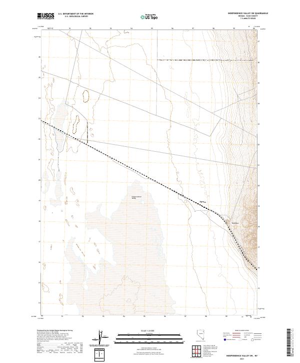 US Topo 7.5-minute map for Independence Valley SW NV