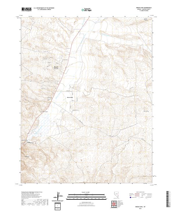 US Topo 7.5-minute map for Indian Cove NV