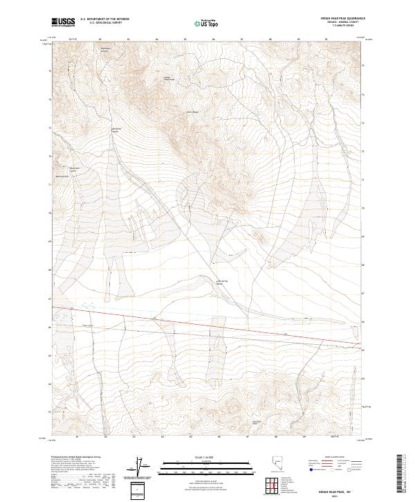 US Topo 7.5-minute map for Indian Head Peak NV