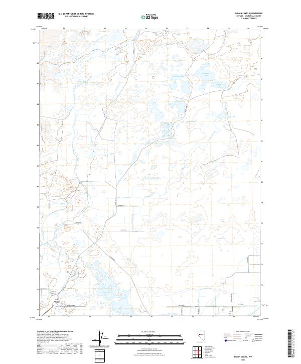 US Topo 7.5-minute map for Indian Lakes NV