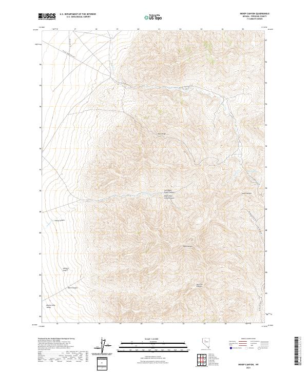 US Topo 7.5-minute map for Inskip Canyon NV