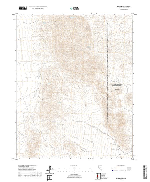 US Topo 7.5-minute map for Ireteba Peaks NV