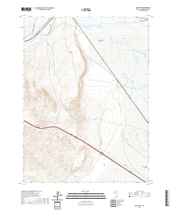 US Topo 7.5-minute map for Iron Point NV