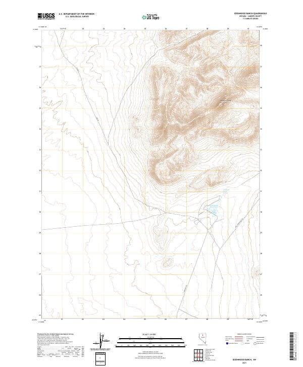US Topo 7.5-minute map for Izzenhood Ranch NV
