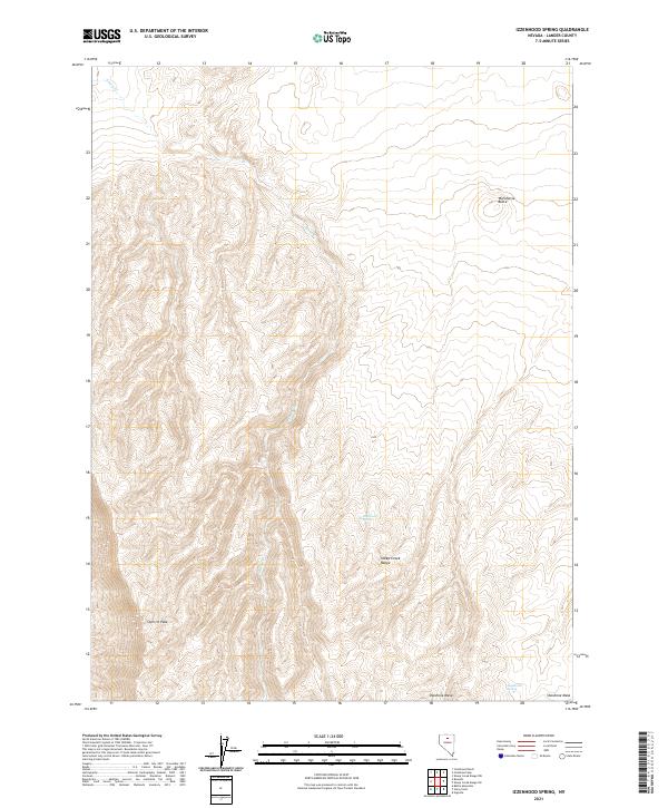 US Topo 7.5-minute map for Izzenhood Spring NV
