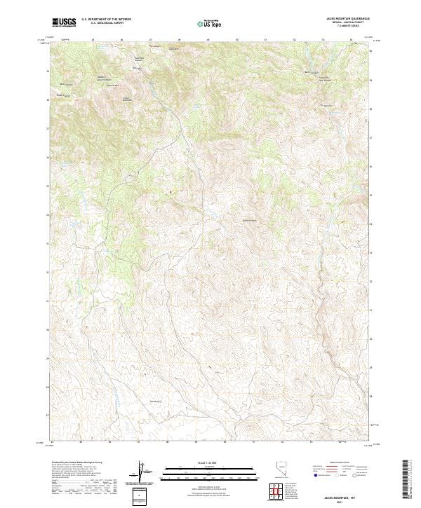 US Topo 7.5-minute map for Jacks Mountain NV