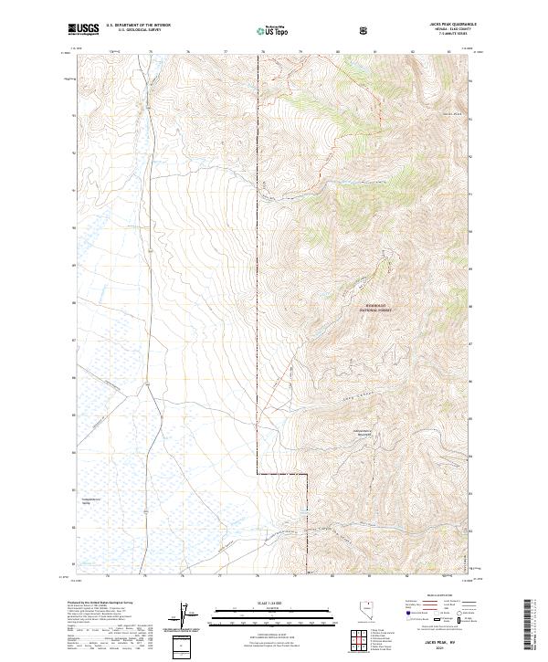 US Topo 7.5-minute map for Jacks Peak NV