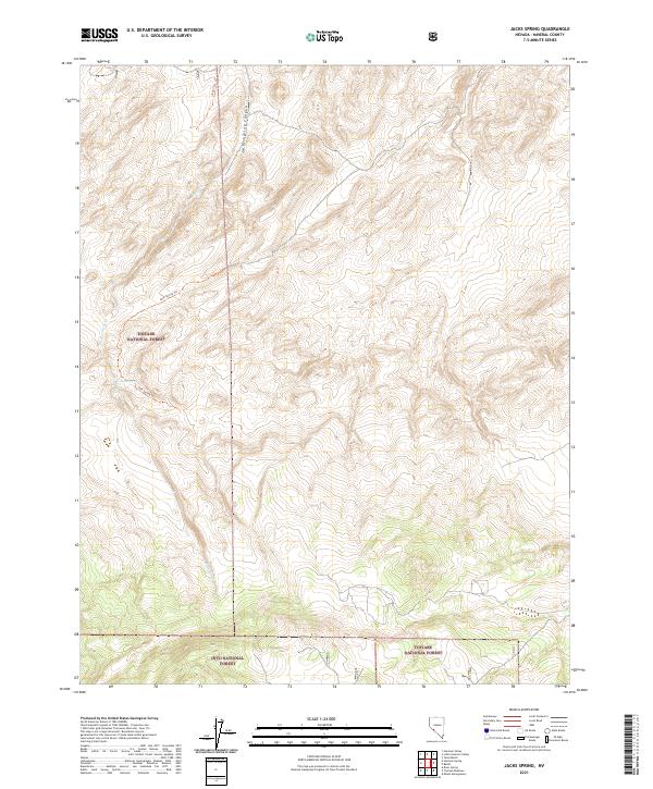 US Topo 7.5-minute map for Jacks Spring NV