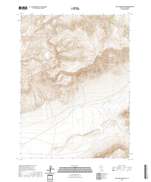 US Topo 7.5-minute map for Jake Creek Mountain NV