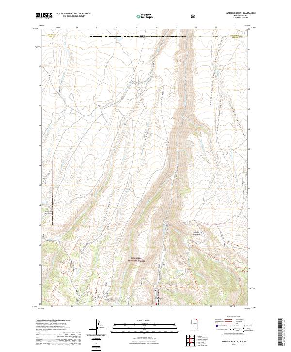 US Topo 7.5-minute map for Jarbidge North NVID