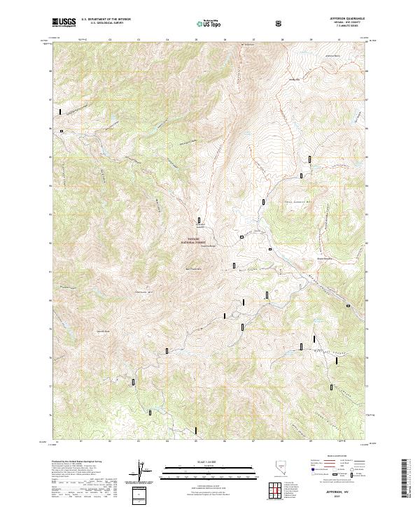 US Topo 7.5-minute map for Jefferson NV