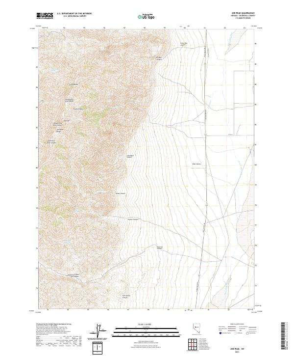 US Topo 7.5-minute map for Job Peak NV