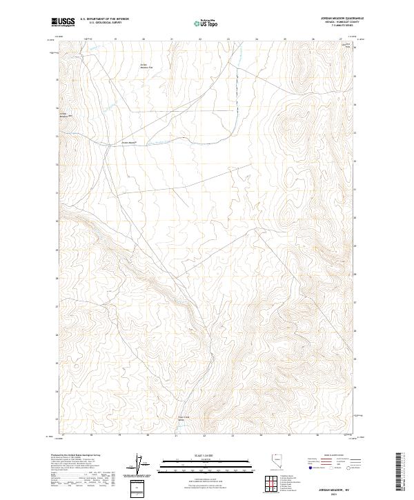 US Topo 7.5-minute map for Jordan Meadow NV