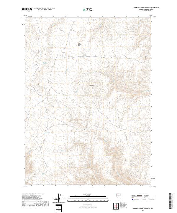 US Topo 7.5-minute map for Jordan Meadow Mountain NV