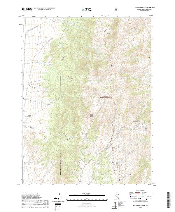 US Topo 7.5-minute map for Kalamazoo Summit NV