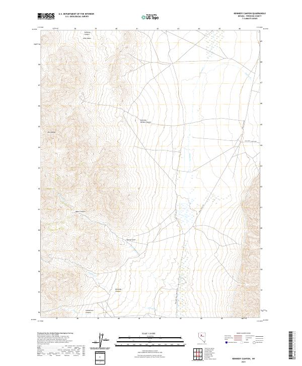 US Topo 7.5-minute map for Kennedy Canyon NV