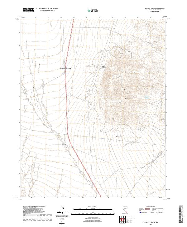 US Topo 7.5-minute map for Keyhole Canyon NV