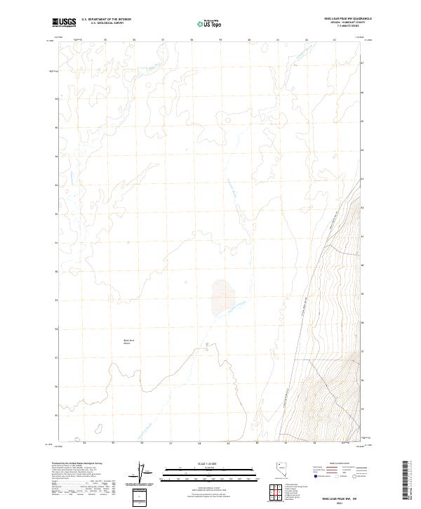 US Topo 7.5-minute map for King Lear Peak NW NV