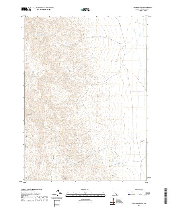 US Topo 7.5-minute map for Kings River Ranch NV
