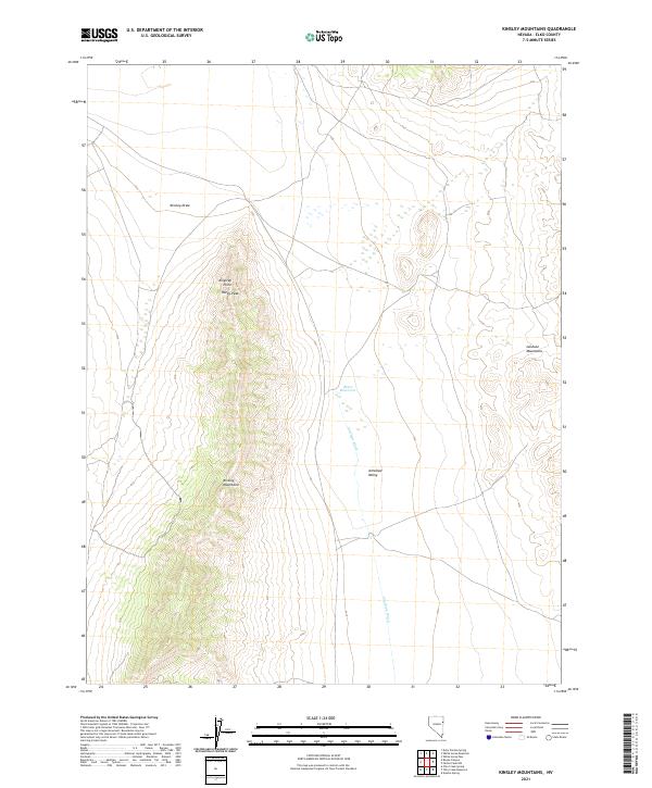 US Topo 7.5-minute map for Kinsley Mountains NV
