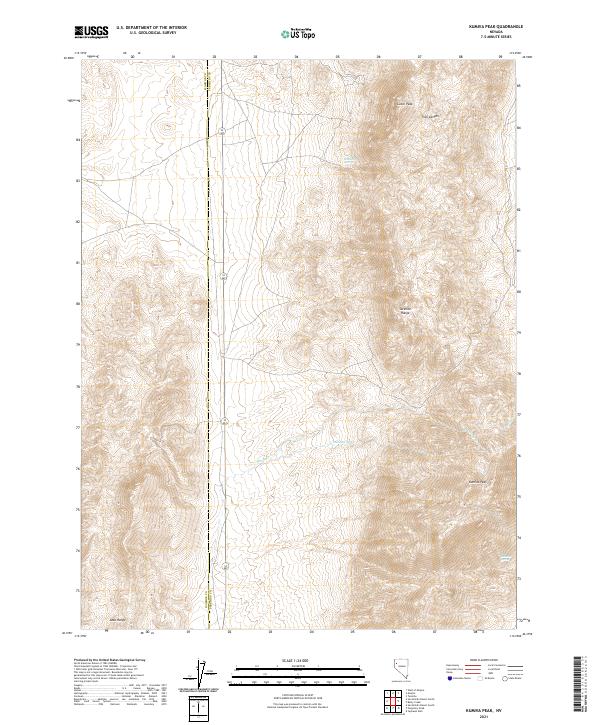 US Topo 7.5-minute map for Kumiva Peak NV