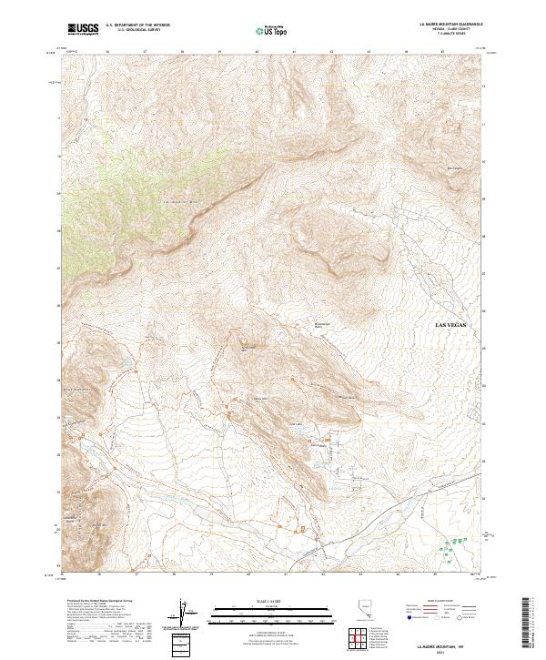 US Topo 7.5-minute map for La Madre Mountain NV