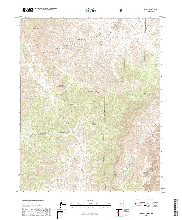 US Topo 7.5-minute map for La Madre Spring NV