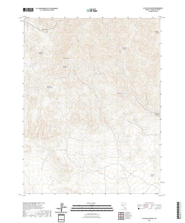 US Topo 7.5-minute map for La Plata Canyon NV