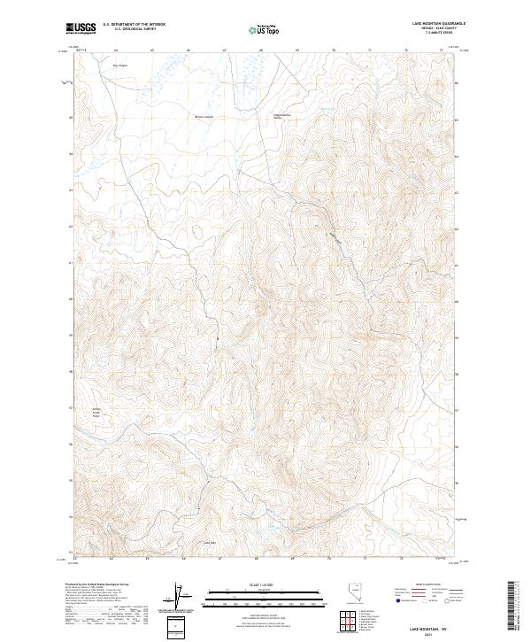 US Topo 7.5-minute map for Lake Mountain NV