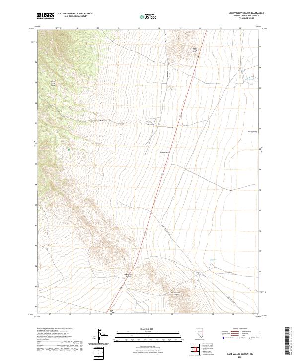 US Topo 7.5-minute map for Lake Valley Summit NV