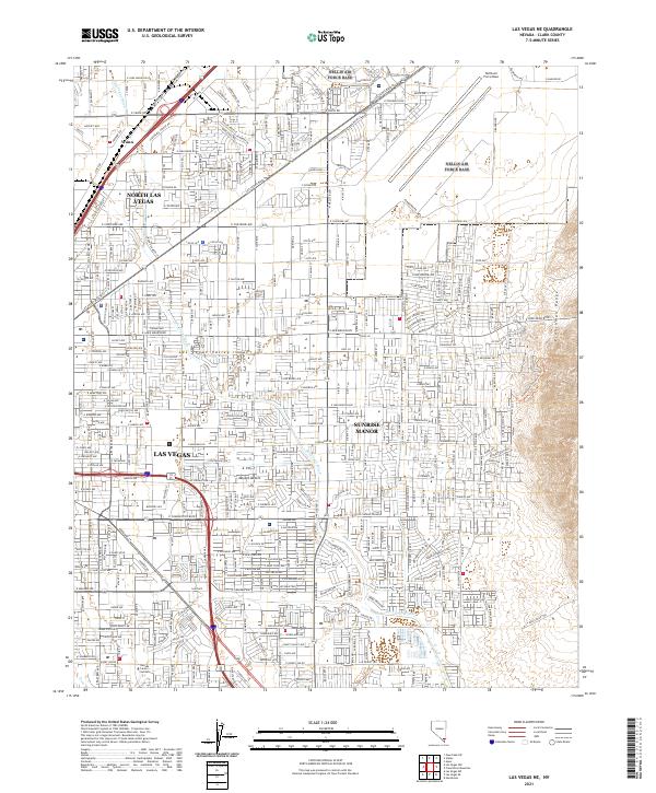 US Topo 7.5-minute map for Las Vegas NE NV