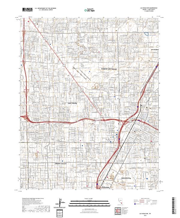 US Topo 7.5-minute map for Las Vegas NW NV