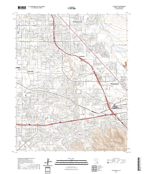US Topo 7.5-minute map for Las Vegas SE NV