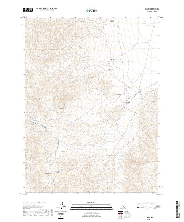US Topo 7.5-minute map for Lee Peak NV