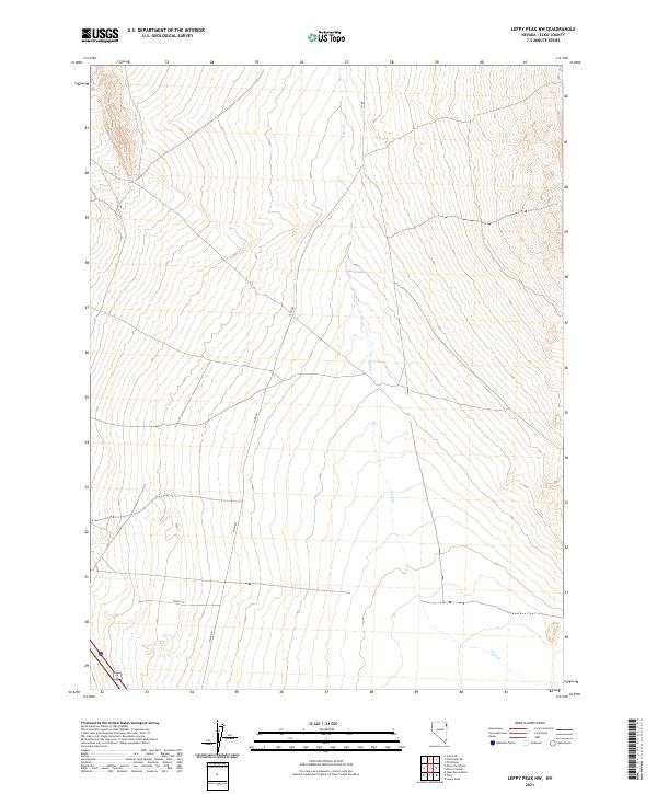 US Topo 7.5-minute map for Leppy Peak NW NV