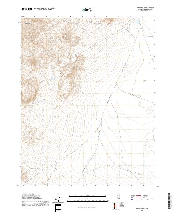 US Topo 7.5-minute map for Lida Wash NW NV