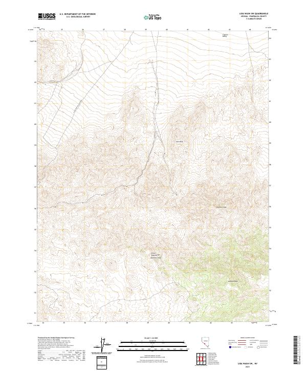 US Topo 7.5-minute map for Lida Wash SW NV