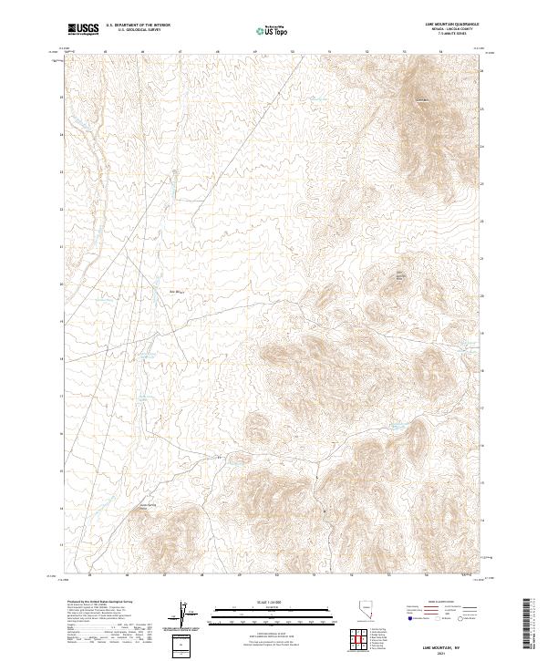 US Topo 7.5-minute map for Lime Mountain NV