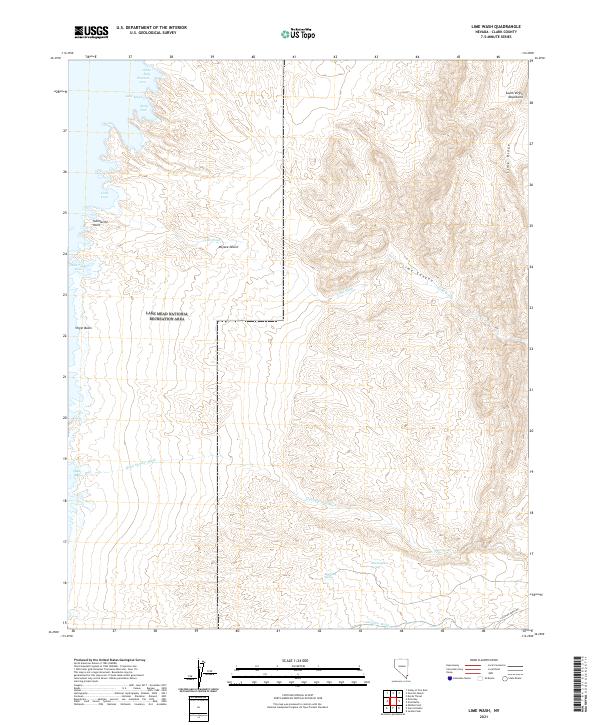 US Topo 7.5-minute map for Lime Wash NV
