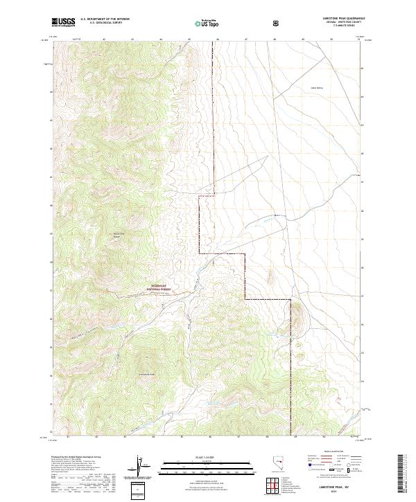 US Topo 7.5-minute map for Limestone Peak NV